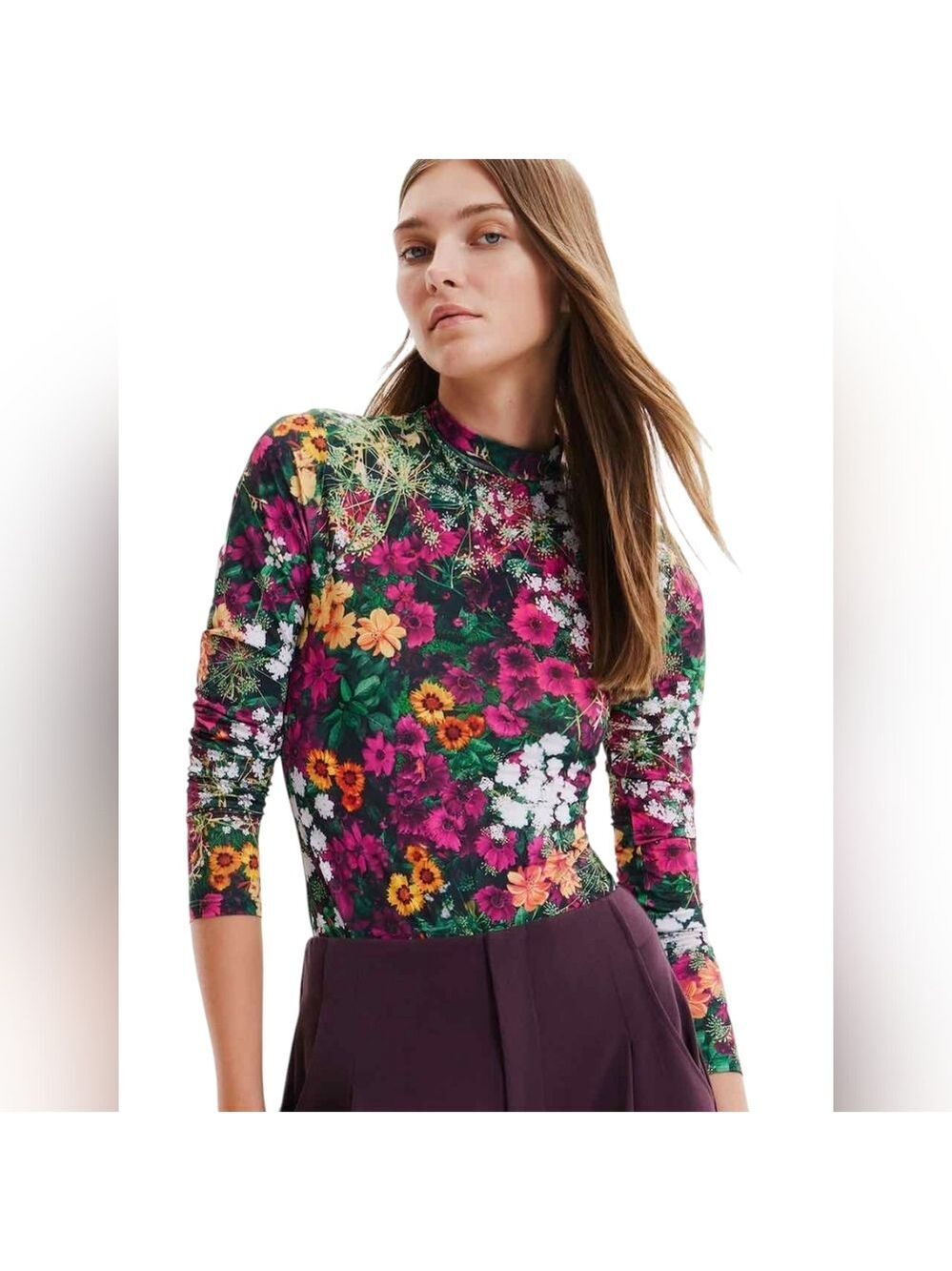 Desigual Top “Body Garden”  Floral Long Sleeve Top
